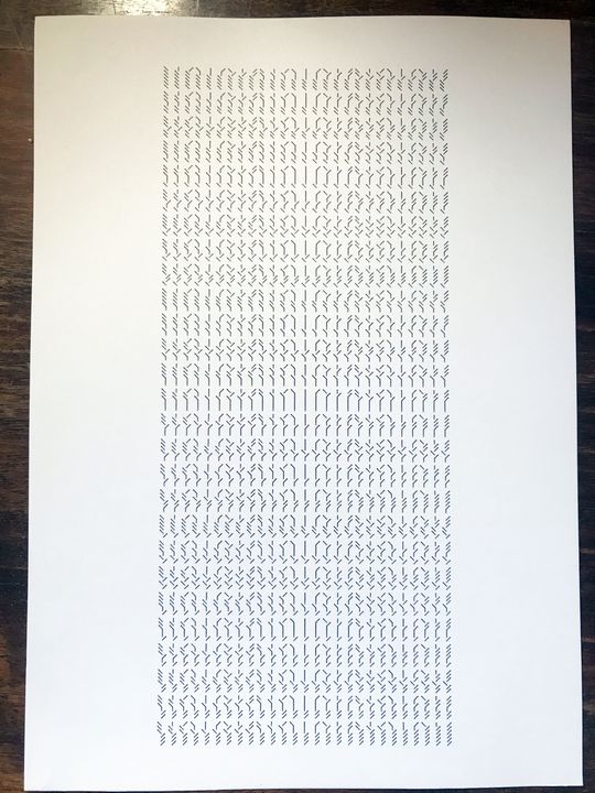 6 trits ternary protoflowers, black on white, in sequence