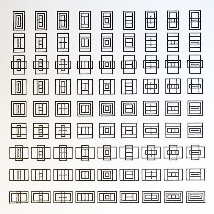 4 trits squares and rectangles, black on white, in sequence